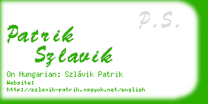 patrik szlavik business card